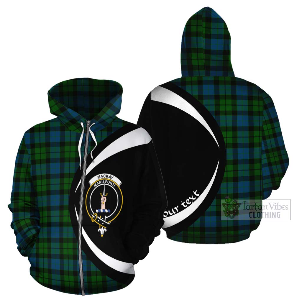 Tartan Vibes Clothing MacKay (McKay) Tartan Cotton Hoodie with Family Crest Circle Style