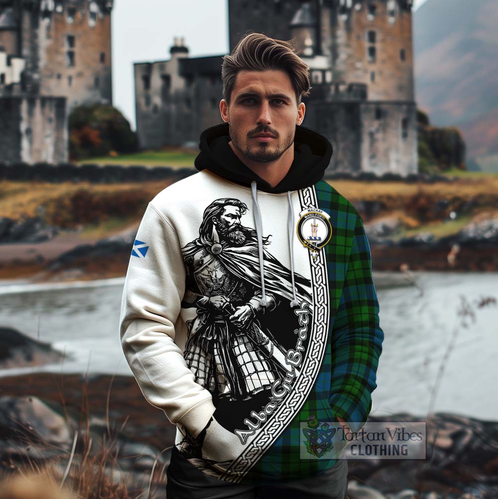 Tartan Vibes Clothing MacKay (McKay) Tartan Clan Crest Cotton Hoodie with Highlander Warrior Celtic Style