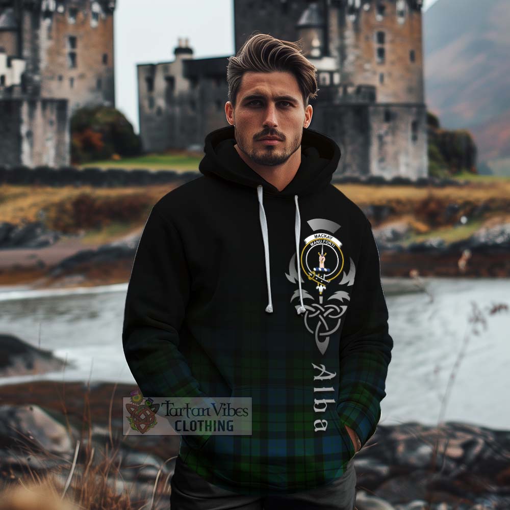 Tartan Vibes Clothing MacKay (McKay) Tartan Cotton Hoodie Featuring Alba Gu Brath Family Crest Celtic Inspired