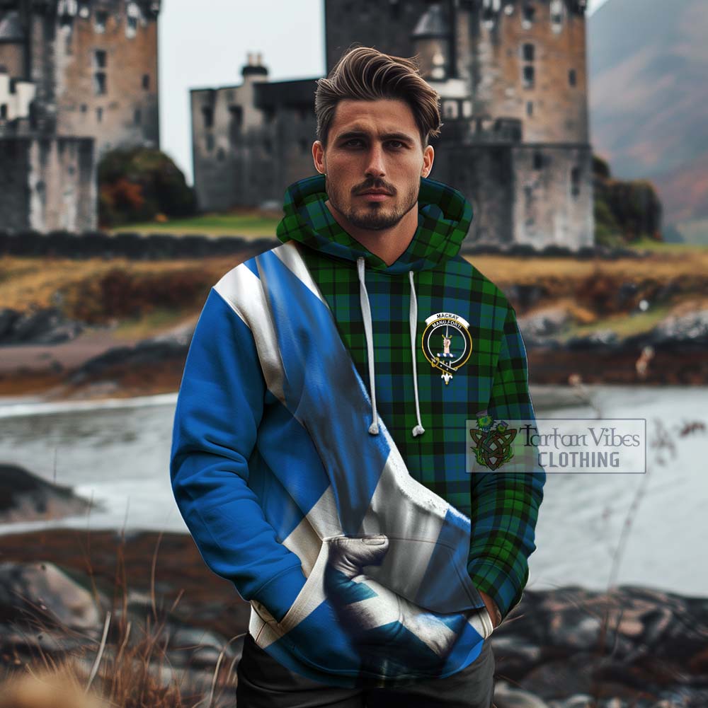 Tartan Vibes Clothing MacKay (McKay) Tartan Cotton Hoodie with Family Crest Scotland Patriotic Style