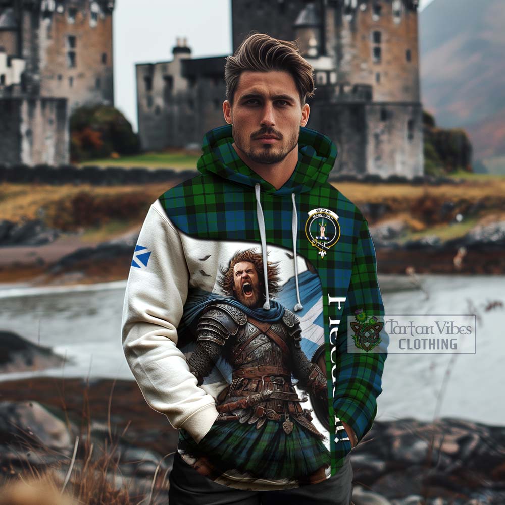 Tartan Vibes Clothing MacKay (McKay) Crest Tartan Cotton Hoodie Inspired by the Freedom of Scottish Warrior