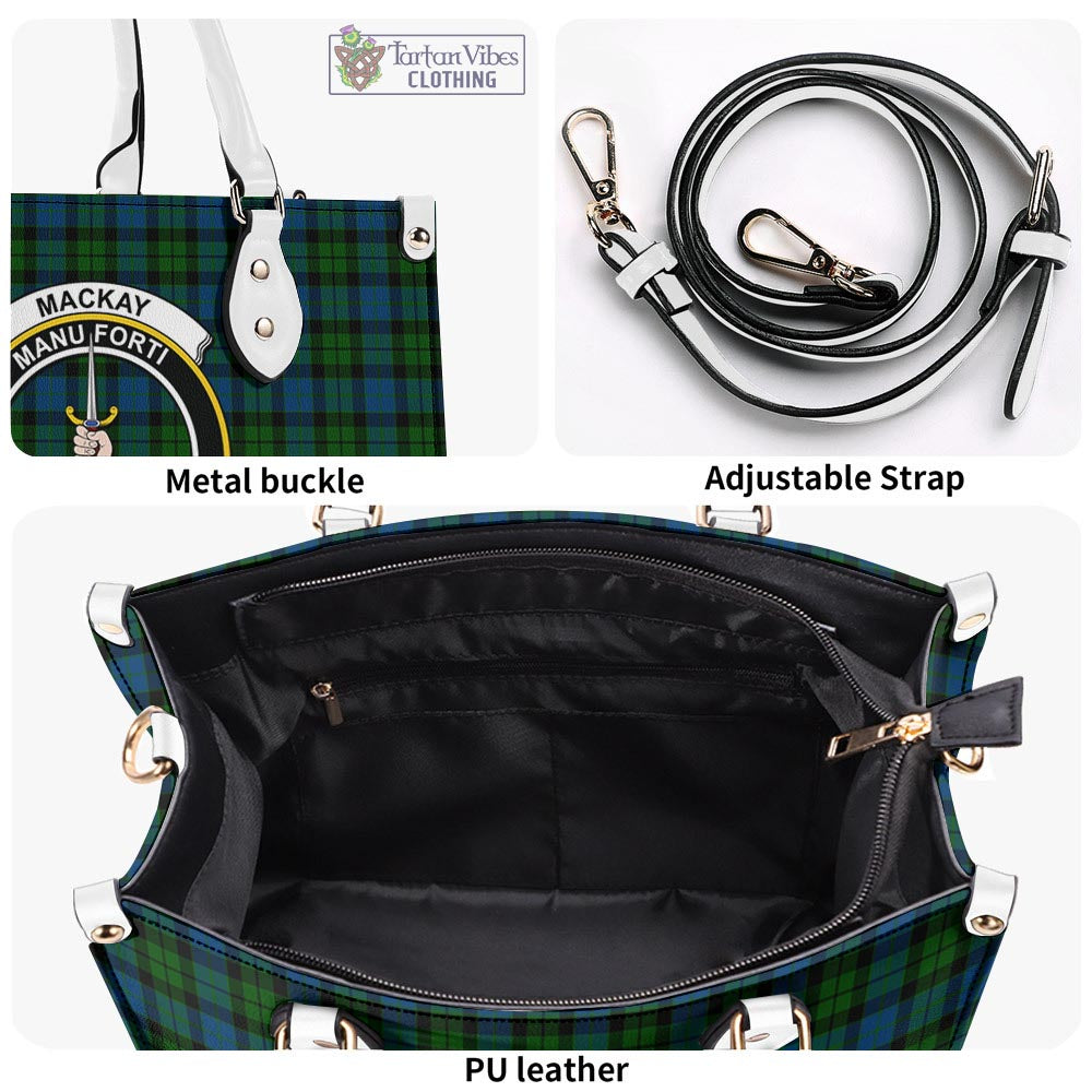 Tartan Vibes Clothing MacKay Modern Tartan Luxury Leather Handbags with Family Crest