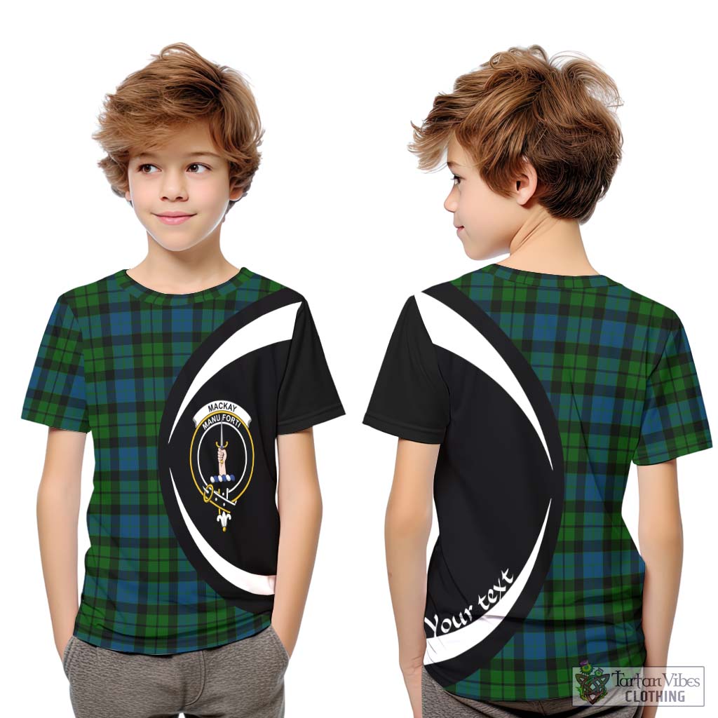 MacKay (McKay) Tartan Kid T-Shirt with Family Crest Circle Style Youth XL Size14 - Tartan Vibes Clothing