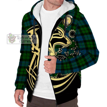 MacKay (McKay) Tartan Sherpa Hoodie with Family Crest Celtic Wolf Style