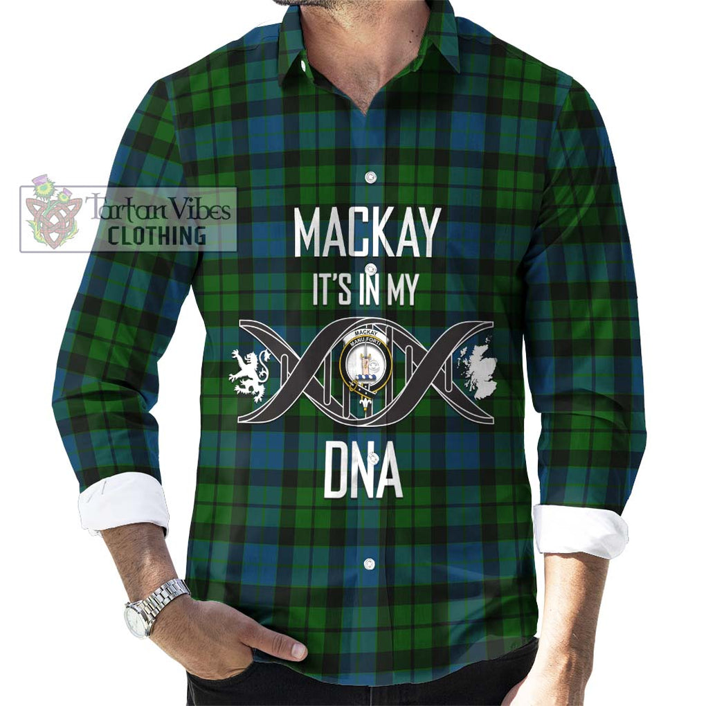 MacKay (McKay) Tartan Long Sleeve Button Shirt with Family Crest DNA In Me Style Men's Shirt S - Tartanvibesclothing Shop