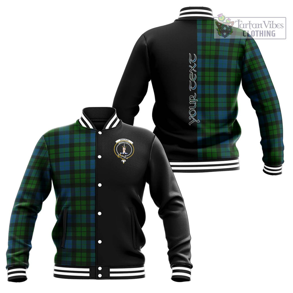 MacKay (McKay) Tartan Baseball Jacket with Family Crest and Half Of Me Style Unisex - Tartanvibesclothing Shop