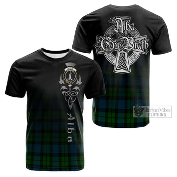 MacKay (McKay) Tartan Cotton T-shirt Featuring Alba Gu Brath Family Crest Celtic Inspired