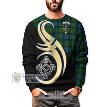 MacKay (McKay) Tartan Sweatshirt with Family Crest and Celtic Symbol Style