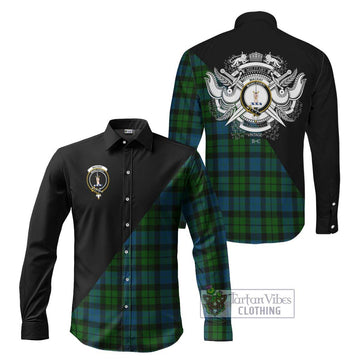 MacKay (McKay) Tartan Long Sleeve Button Shirt with Family Crest and Military Logo Style