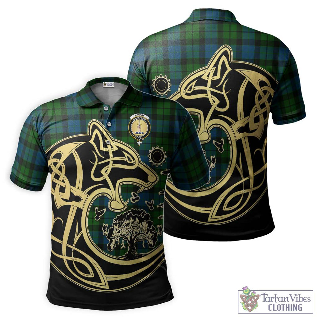 MacKay (McKay) Tartan Polo Shirt with Family Crest Celtic Wolf Style Kid - Tartan Vibes Clothing
