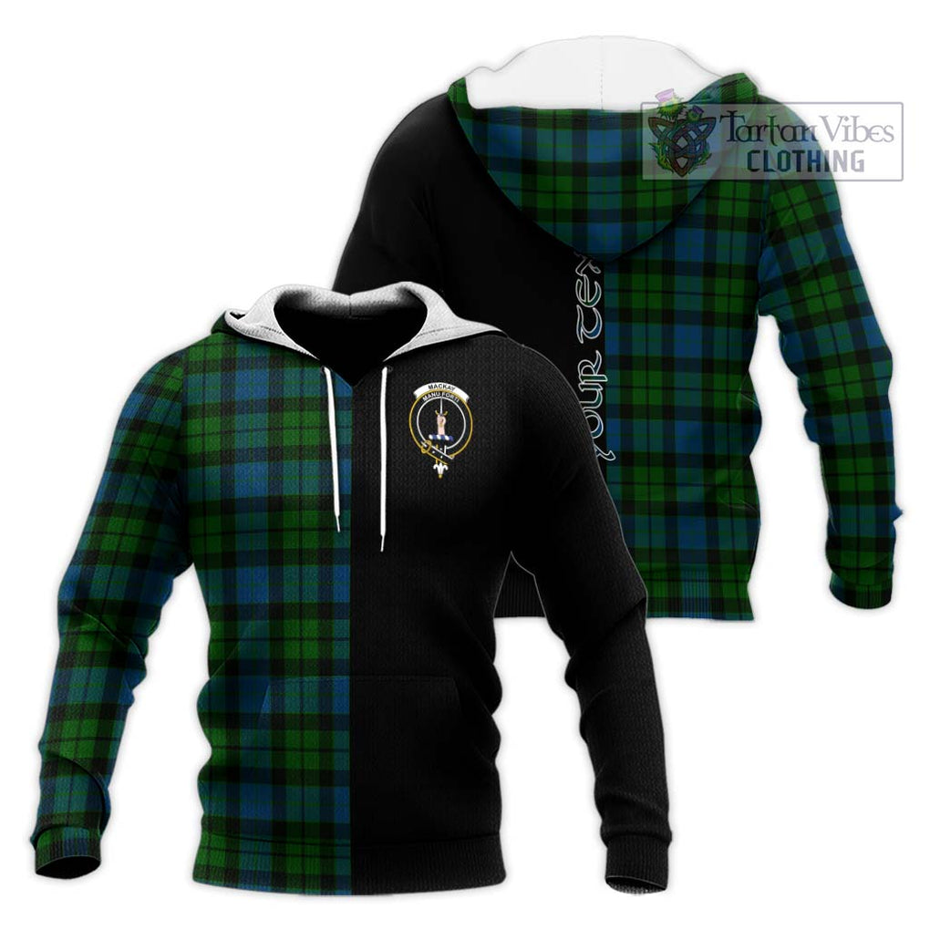 MacKay (McKay) Tartan Knitted Hoodie with Family Crest and Half Of Me Style Unisex Knitted Pullover Hoodie - Tartanvibesclothing Shop