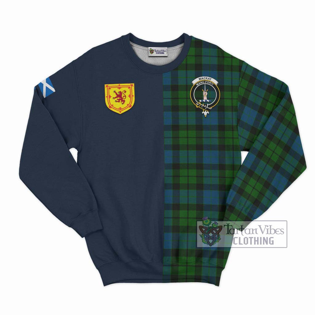 Tartan Vibes Clothing MacKay Modern Tartan Sweatshirt with Scottish Lion Royal Arm Half Style