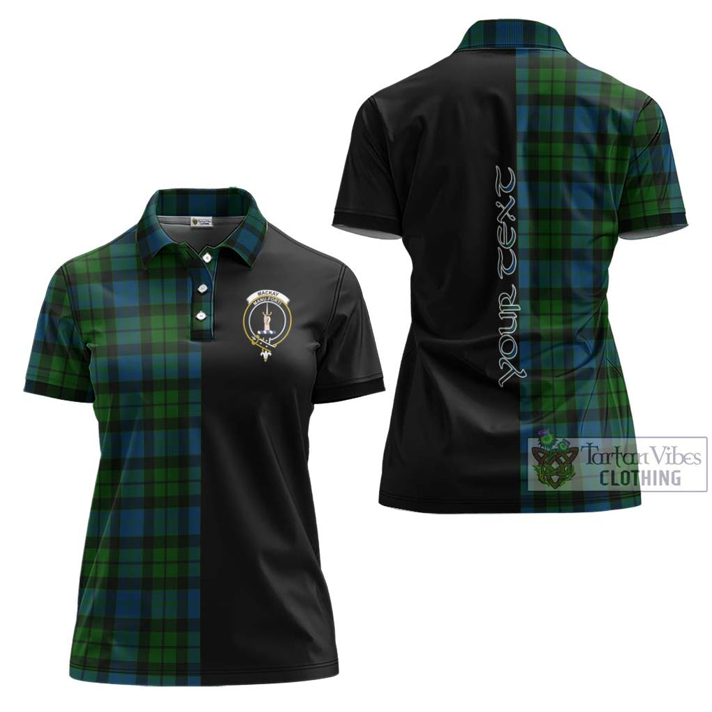 MacKay (McKay) Tartan Women's Polo Shirt with Family Crest and Half Of Me Style Women - Tartanvibesclothing Shop