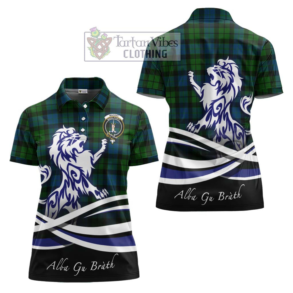 MacKay (McKay) Tartan Women's Polo Shirt with Alba Gu Brath Regal Lion Emblem Women - Tartanvibesclothing Shop