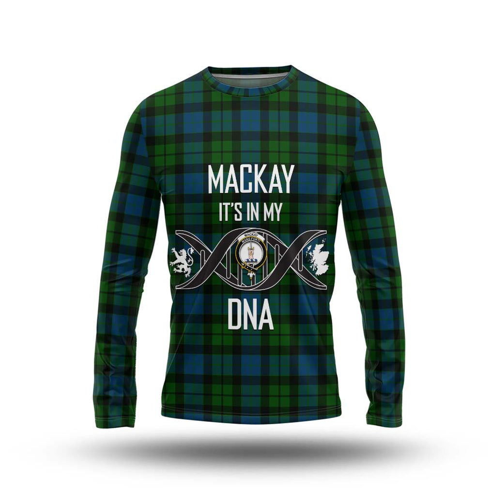 MacKay (McKay) Tartan Long Sleeve T-Shirt with Family Crest DNA In Me Style Unisex - Tartanvibesclothing Shop