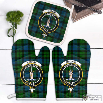 MacKay (McKay) Tartan Combo Oven Mitt & Pot-Holder with Family Crest