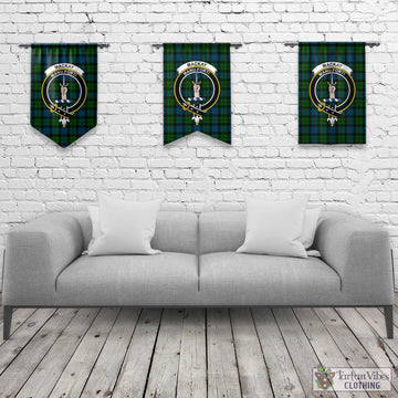 MacKay (McKay) Tartan Gonfalon, Tartan Banner with Family Crest