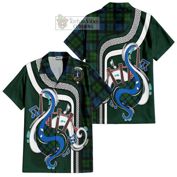 MacKay (McKay) Tartan Short Sleeve Button Shirt with Epic Bagpipe Style