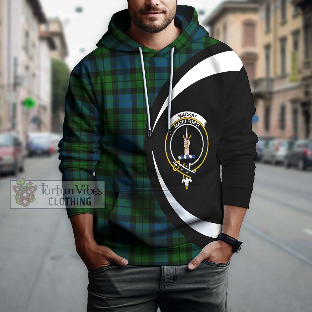 Tartan Vibes Clothing MacKay Modern Tartan Hoodie with Family Crest Circle Style