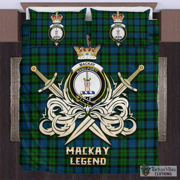 MacKay (McKay) Tartan Bedding Set with Clan Crest and the Golden Sword of Courageous Legacy