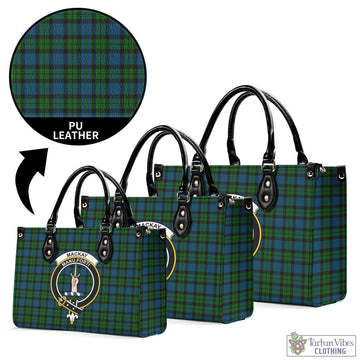 MacKay (McKay) Tartan Luxury Leather Handbags with Family Crest