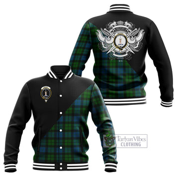 MacKay (McKay) Tartan Baseball Jacket with Family Crest and Military Logo Style