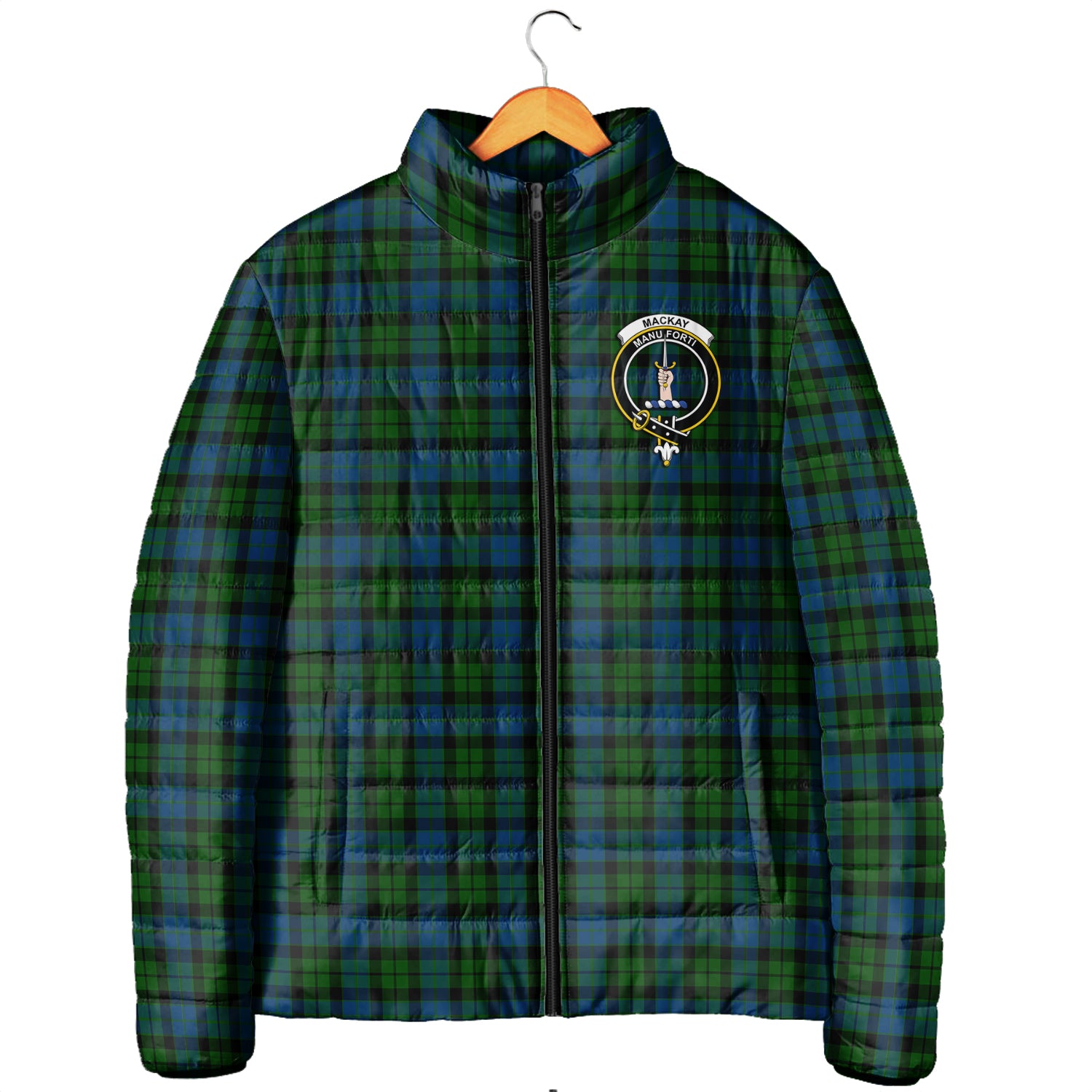 MacKay (McKay) Tartan Padded Jacket with Family Crest Men's Padded Jacket - Tartan Vibes Clothing