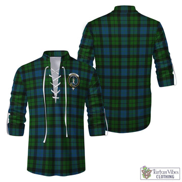 MacKay (McKay) Tartan Men's Scottish Traditional Jacobite Ghillie Kilt Shirt with Family Crest