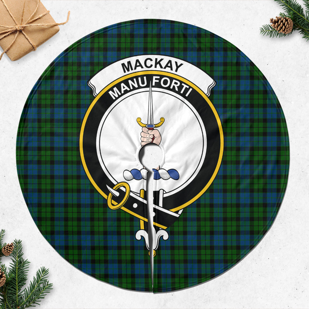 MacKay Modern Tartan Christmas Tree Skirt with Family Crest - Tartanvibesclothing