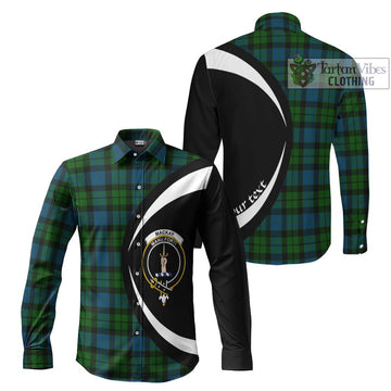 MacKay (McKay) Tartan Long Sleeve Button Up with Family Crest Circle Style