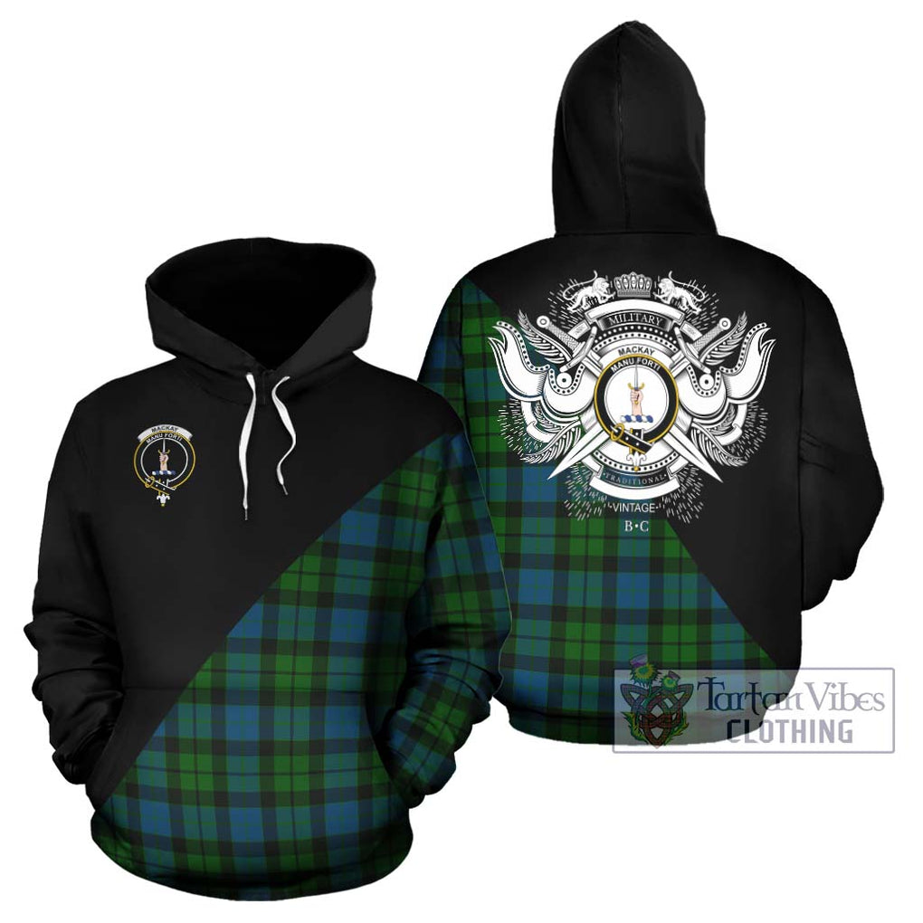 MacKay (McKay) Tartan Hoodie with Family Crest and Military Logo Style Zip Hoodie - Tartanvibesclothing Shop