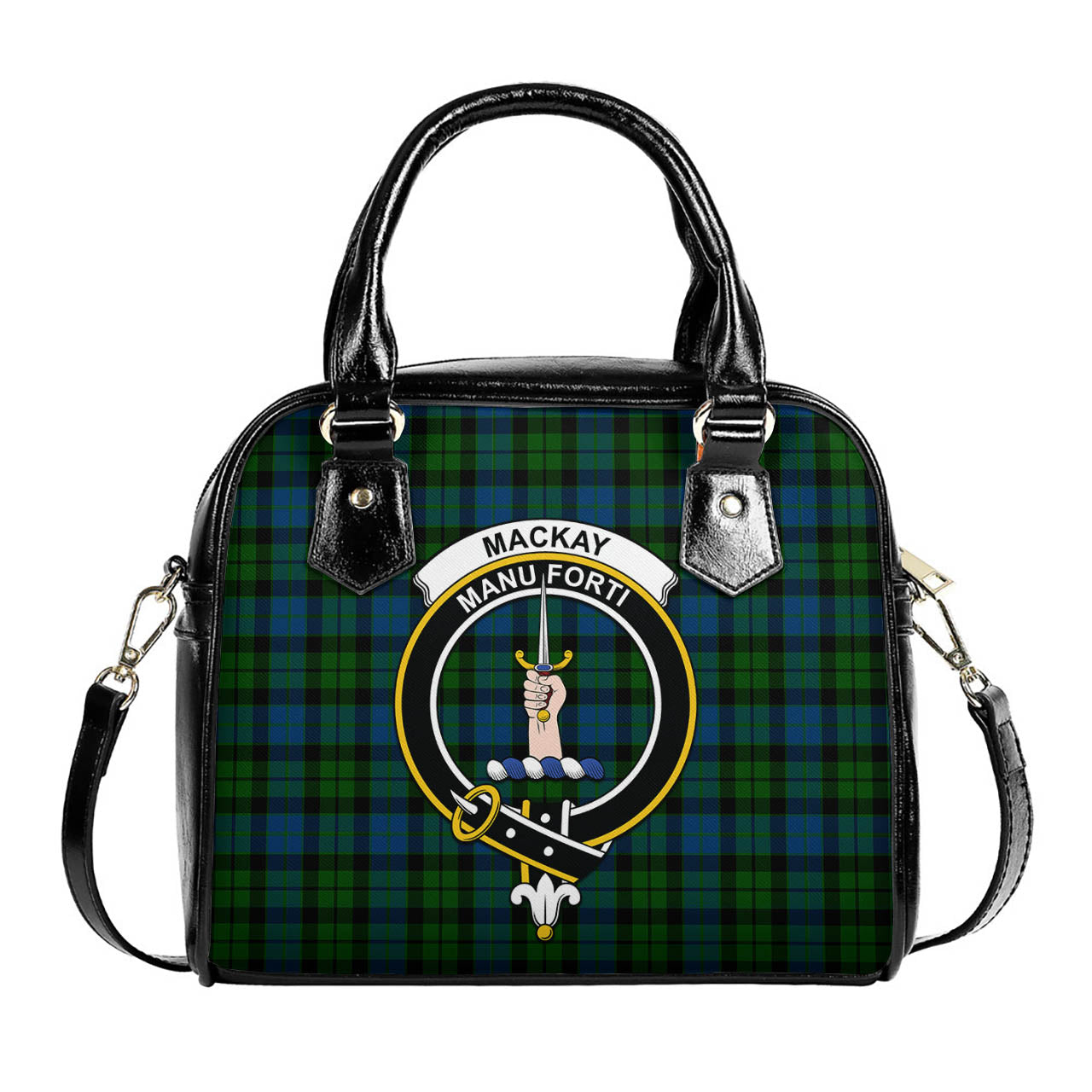 MacKay Modern Tartan Shoulder Handbags with Family Crest One Size 6*25*22 cm - Tartanvibesclothing