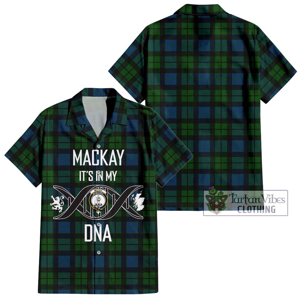 MacKay (McKay) Tartan Short Sleeve Button Shirt with Family Crest DNA In Me Style Kid - Tartanvibesclothing Shop