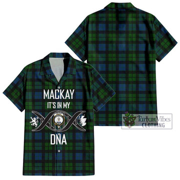 MacKay (McKay) Tartan Short Sleeve Button Shirt with Family Crest DNA In Me Style