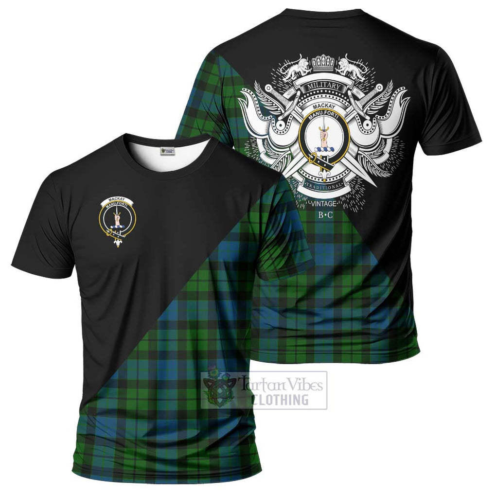 MacKay (McKay) Tartan T-Shirt with Family Crest and Military Logo Style Kid's Shirt - Tartanvibesclothing Shop