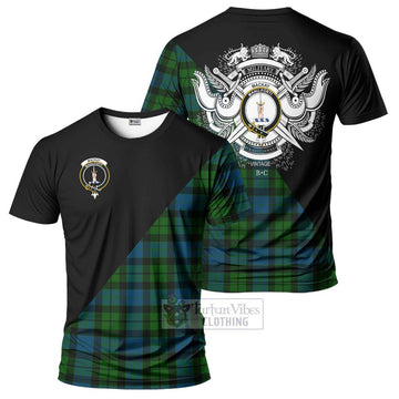 MacKay (McKay) Tartan T-Shirt with Family Crest and Military Logo Style