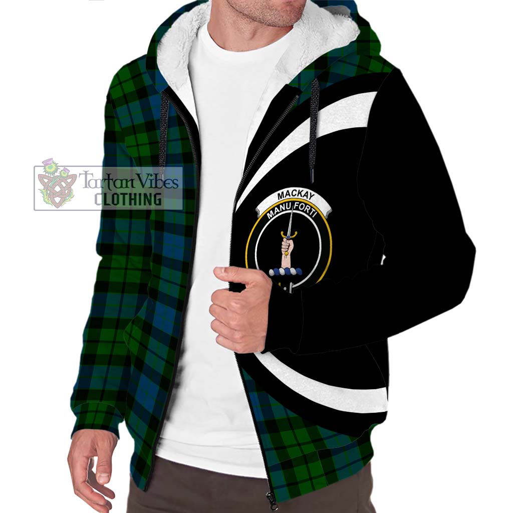 MacKay (McKay) Tartan Sherpa Hoodie with Family Crest Circle Style Unisex S - Tartan Vibes Clothing