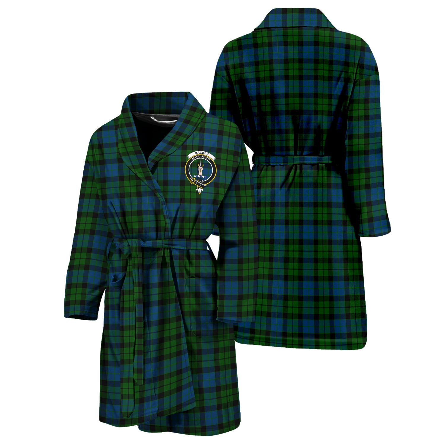 MacKay (McKay) Tartan Bathrobe with Family Crest Unisex S - Tartan Vibes Clothing