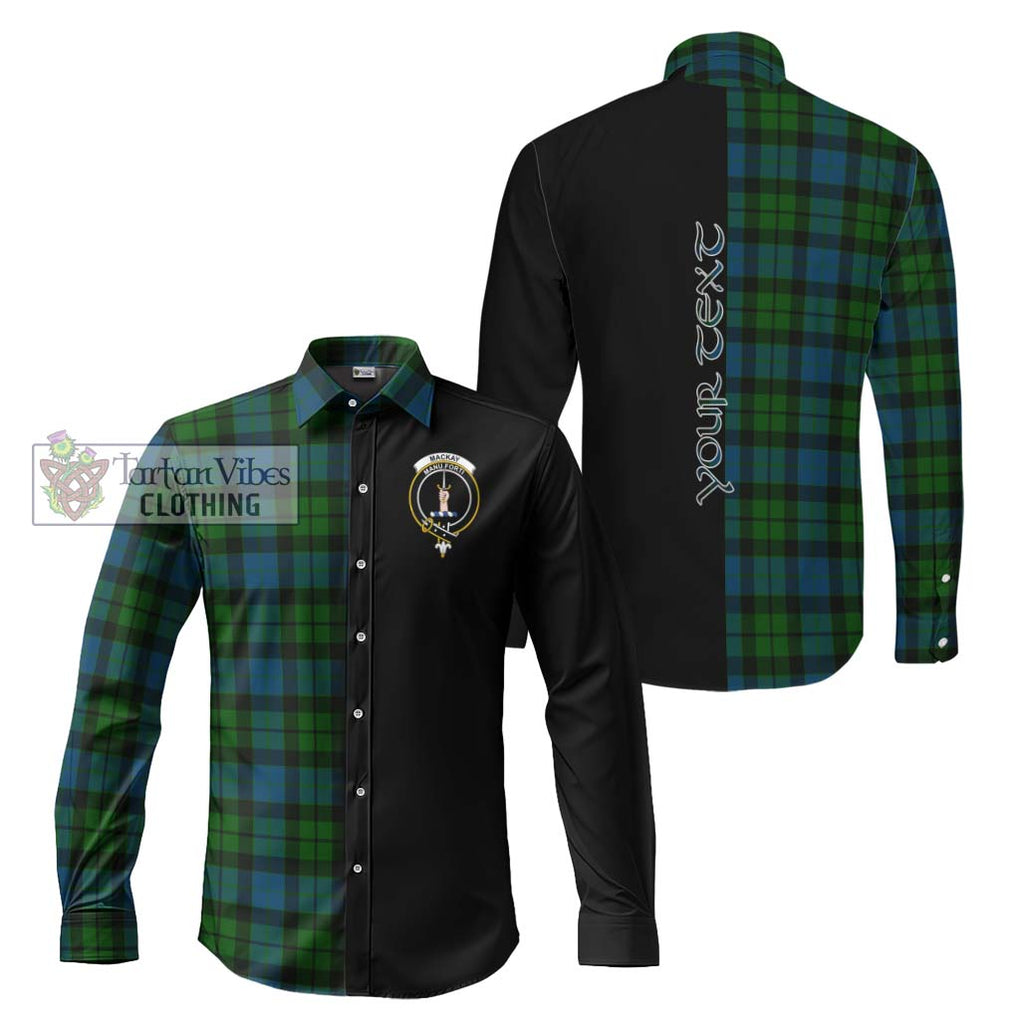 MacKay (McKay) Tartan Long Sleeve Button Shirt with Family Crest and Half Of Me Style Men's Shirt S - Tartanvibesclothing Shop