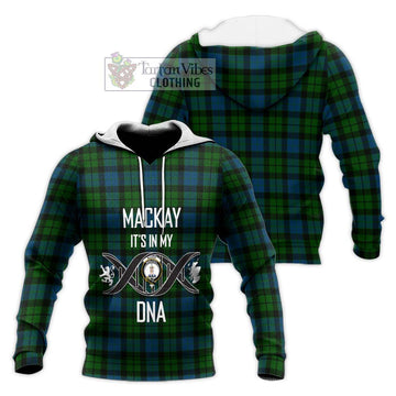 MacKay (McKay) Tartan Knitted Hoodie with Family Crest DNA In Me Style