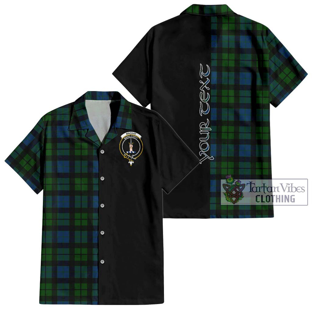 MacKay (McKay) Tartan Short Sleeve Button Shirt with Family Crest and Half Of Me Style Kid - Tartanvibesclothing Shop