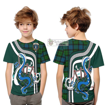 MacKay (McKay) Tartan Kid T-Shirt with Epic Bagpipe Style