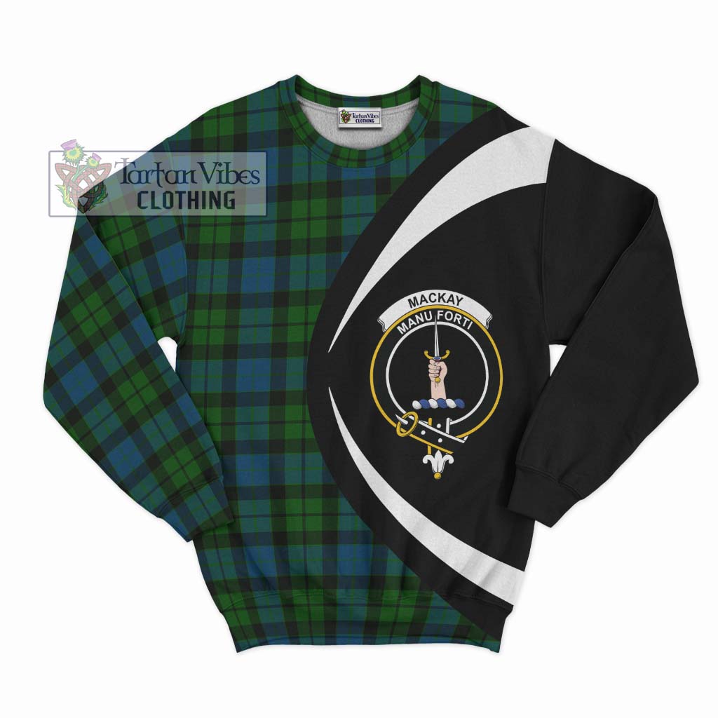 MacKay (McKay) Tartan Sweatshirt with Family Crest Circle Style Unisex - Tartan Vibes Clothing