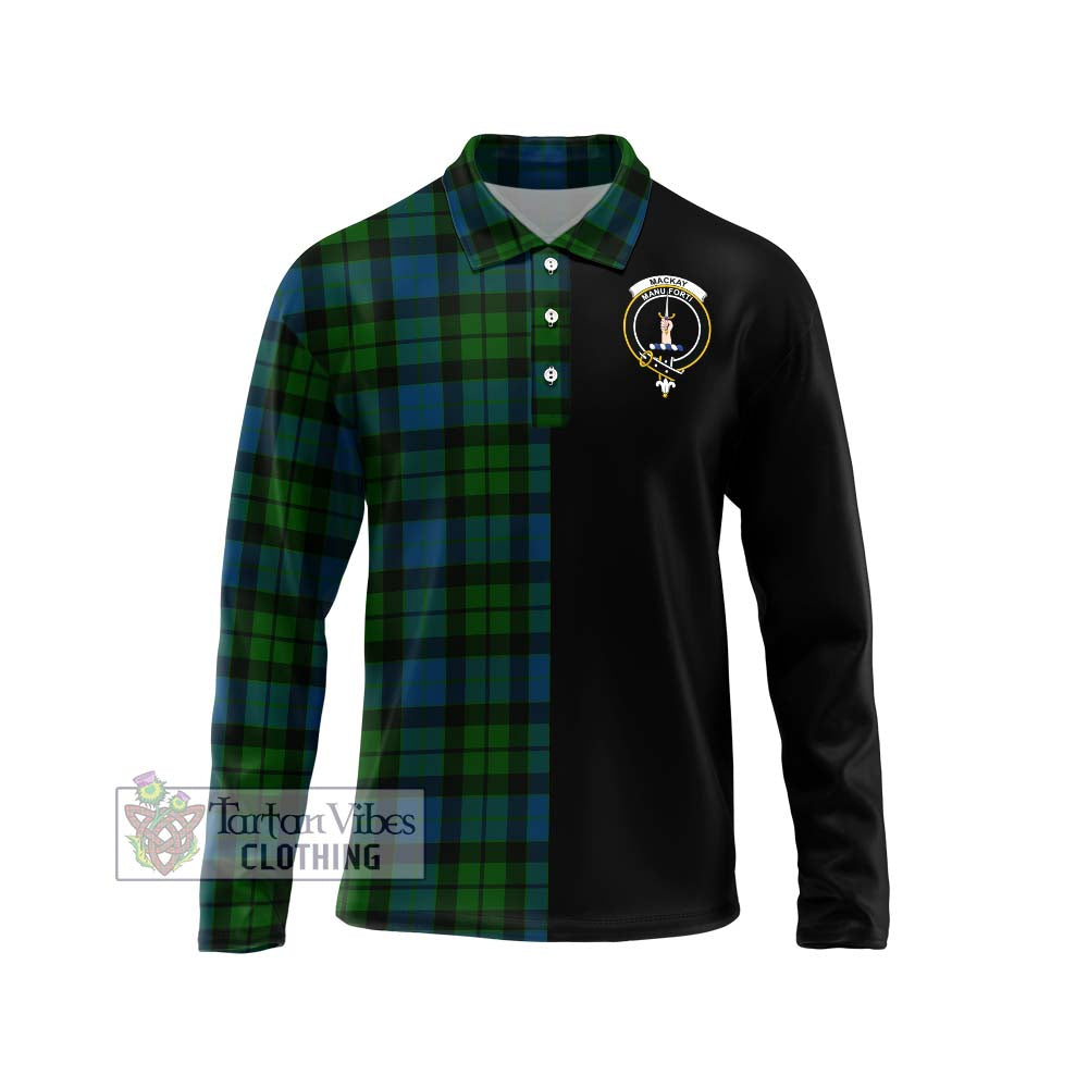 MacKay (McKay) Tartan Long Sleeve Polo Shirt with Family Crest and Half Of Me Style Unisex - Tartanvibesclothing Shop