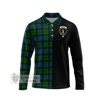 MacKay (McKay) Tartan Long Sleeve Polo Shirt with Family Crest and Half Of Me Style