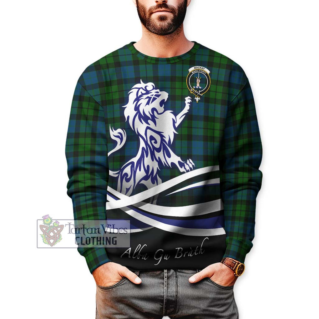 MacKay (McKay) Tartan Sweatshirt with Alba Gu Brath Regal Lion Emblem Unisex - Tartanvibesclothing Shop