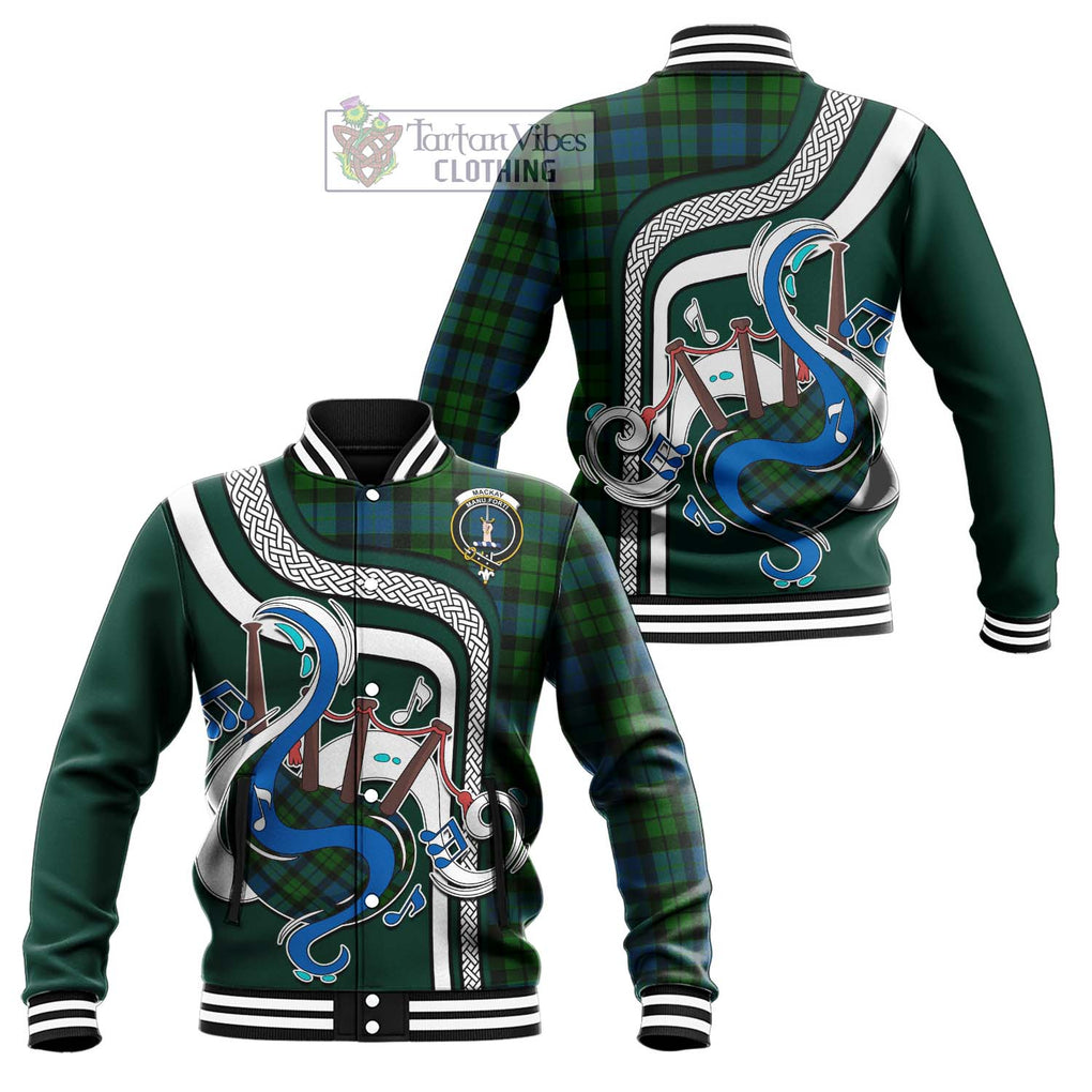 Tartan Vibes Clothing MacKay Modern Tartan Baseball Jacket with Epic Bagpipe Style