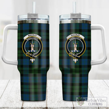 MacKay (McKay) Tartan and Family Crest Tumbler with Handle