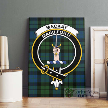 MacKay (McKay) Tartan Canvas Print Wall Art with Family Crest