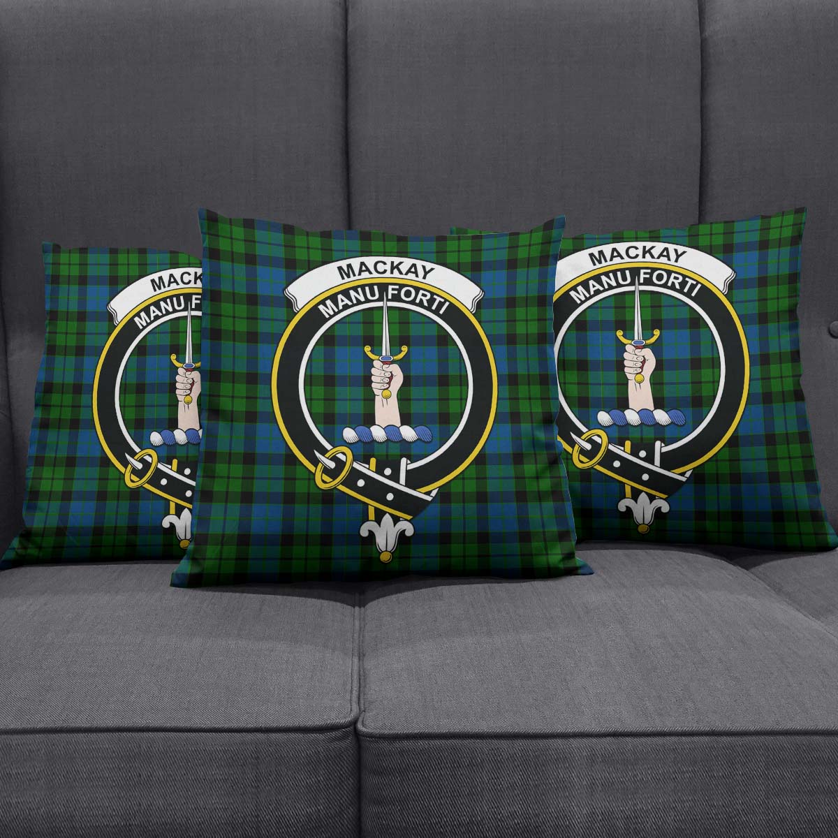 MacKay (McKay) Tartan Pillow Cover with Family Crest Rectangle Pillow Cover 51*91cm - Tartan Vibes Clothing